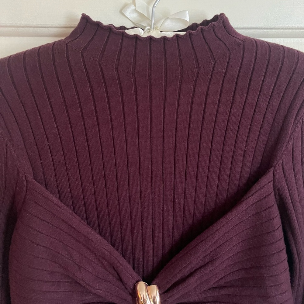 💖Black Raspberry Ribbed Knit Sweater💖 - Picture 6 of 15
